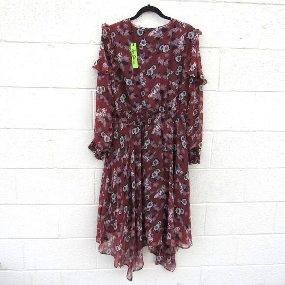 Sam Edelman Rust Fanciful Flower Midi Sleeve Maxi Dress - Picture 3 of 11